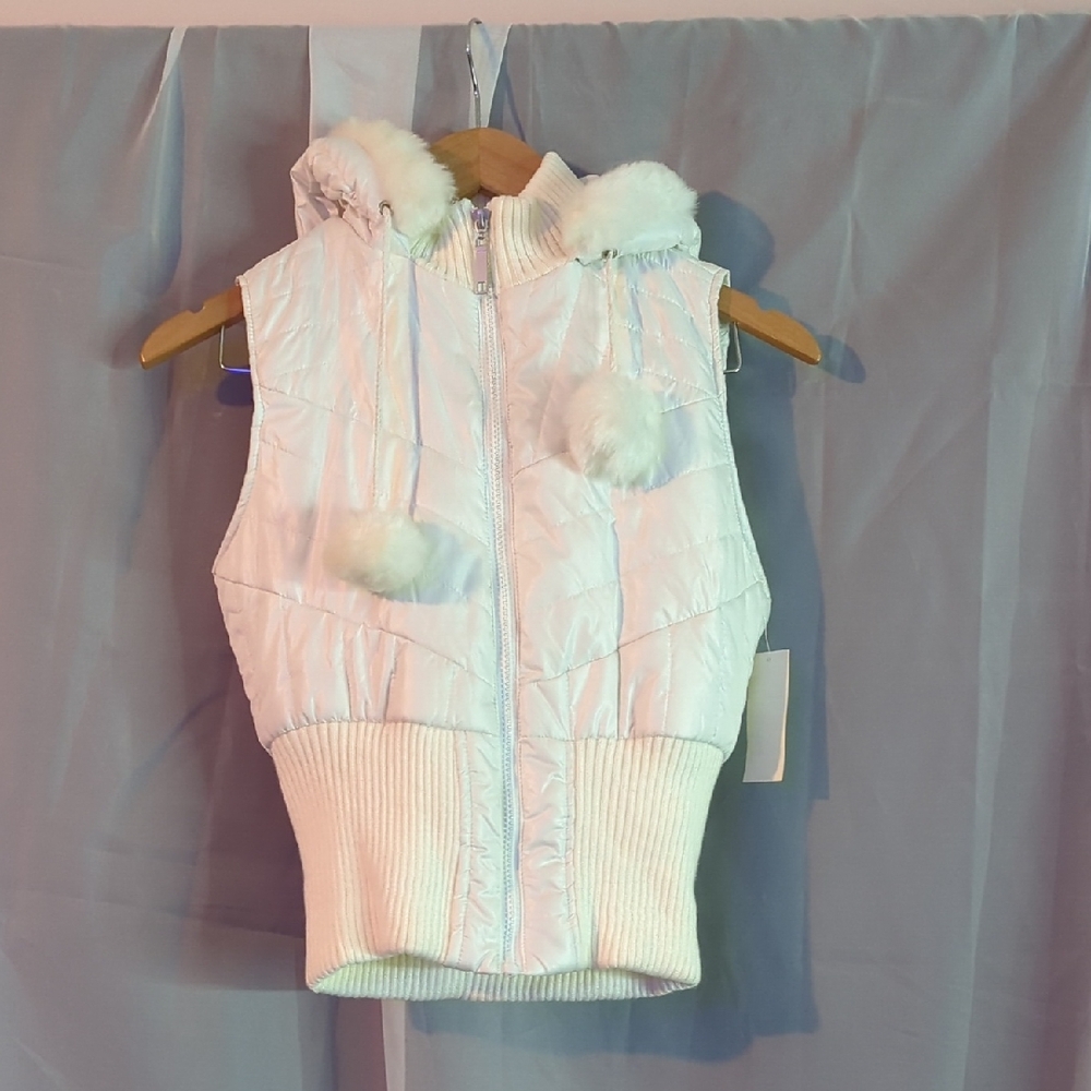 Ashley by 26 International Ivory Puffer Vest
